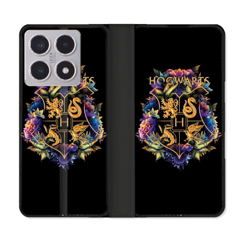 Housse cuir portefeuille Pour Xiaomi 15T Harry Potter Hogwarts