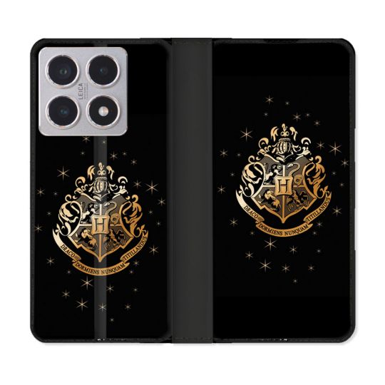 Housse cuir portefeuille Pour Xiaomi 15T Harry Potter Poudlard