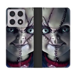 Housse cuir portefeuille Pour Xiaomi 15T Horreur Chucky Cicatrice