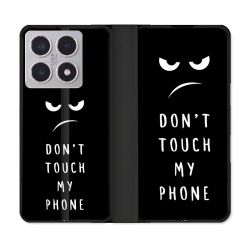 Housse cuir portefeuille Pour Xiaomi 15T Humour Don't Touch