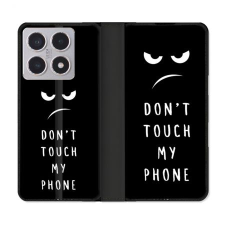 Housse cuir portefeuille Pour Xiaomi 15T Humour Don't Touch