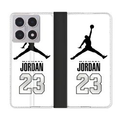 Housse cuir portefeuille Pour Xiaomi 15T Jordan 23 Blanc