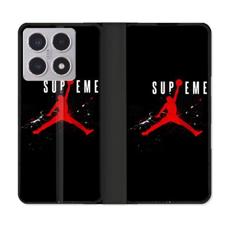 Housse cuir portefeuille Pour Xiaomi 15T Jordan Supreme Noir