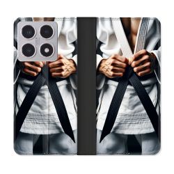Housse cuir portefeuille Pour Xiaomi 15T Kimono Ceinture