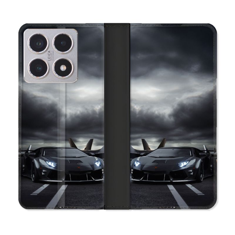 Housse cuir portefeuille Pour Xiaomi 15T Lamborghini Avion