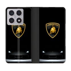 Housse cuir portefeuille Pour Xiaomi 15T Lamborghini Noir