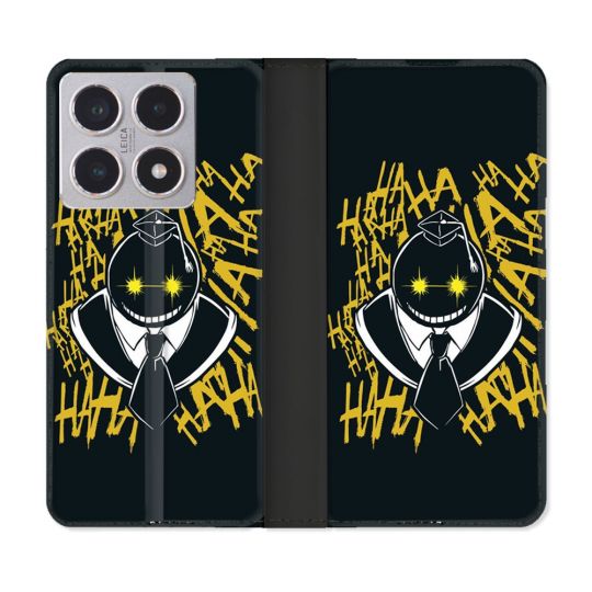 Housse cuir portefeuille Pour Xiaomi 15T Manga Assassination Classroom Kuro Noir