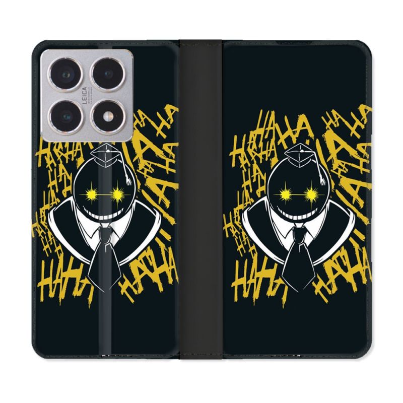 Housse cuir portefeuille Pour Xiaomi 15T Manga Assassination Classroom Kuro Noir