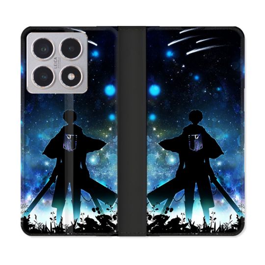 Housse cuir portefeuille Pour Xiaomi 15T Manga Attaque Titans Levi