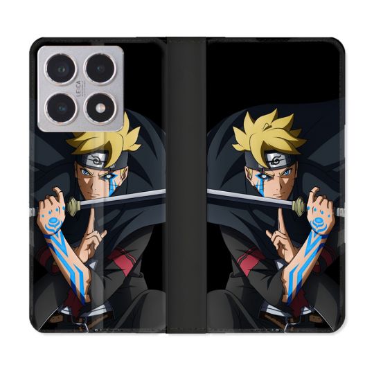 Housse cuir portefeuille Pour Xiaomi 15T Manga Boruto Tatouage