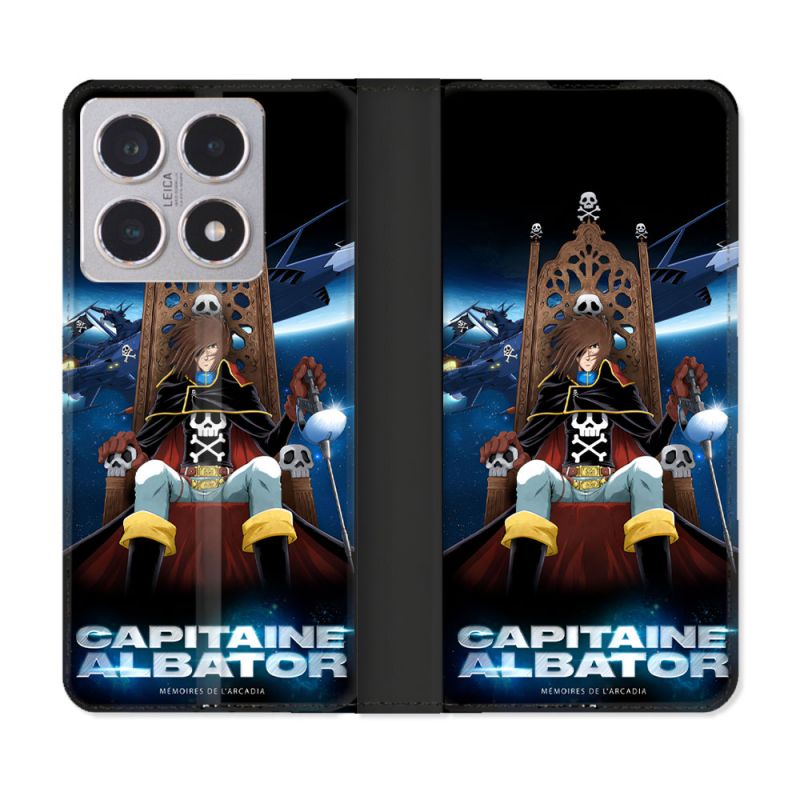 Housse cuir portefeuille Pour Xiaomi 15T Manga Capitaine Albator
