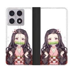 Housse cuir portefeuille Pour Xiaomi 15T Manga Demon Slayer Nezuko