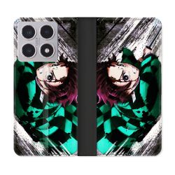 Housse cuir portefeuille Pour Xiaomi 15T Manga Demon Slayer Tanjiro