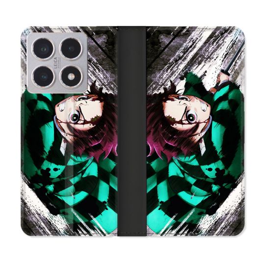 Housse cuir portefeuille Pour Xiaomi 15T Manga Demon Slayer Tanjiro