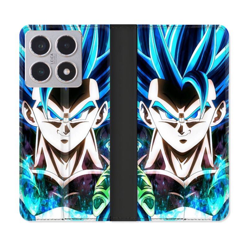 Housse cuir portefeuille Pour Xiaomi 15T Manga Dragon Ball Gogeta Visage