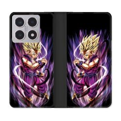 Housse cuir portefeuille Pour Xiaomi 15T Manga Dragon Ball Sangohan Violet