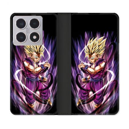 Housse cuir portefeuille Pour Xiaomi 15T Manga Dragon Ball Sangohan Violet