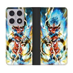 Housse cuir portefeuille Pour Xiaomi 15T Manga Dragon Ball Sangoku Blanc