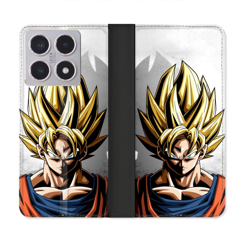 Housse cuir portefeuille Pour Xiaomi 15T Manga Dragon Ball Sangoku Portrait