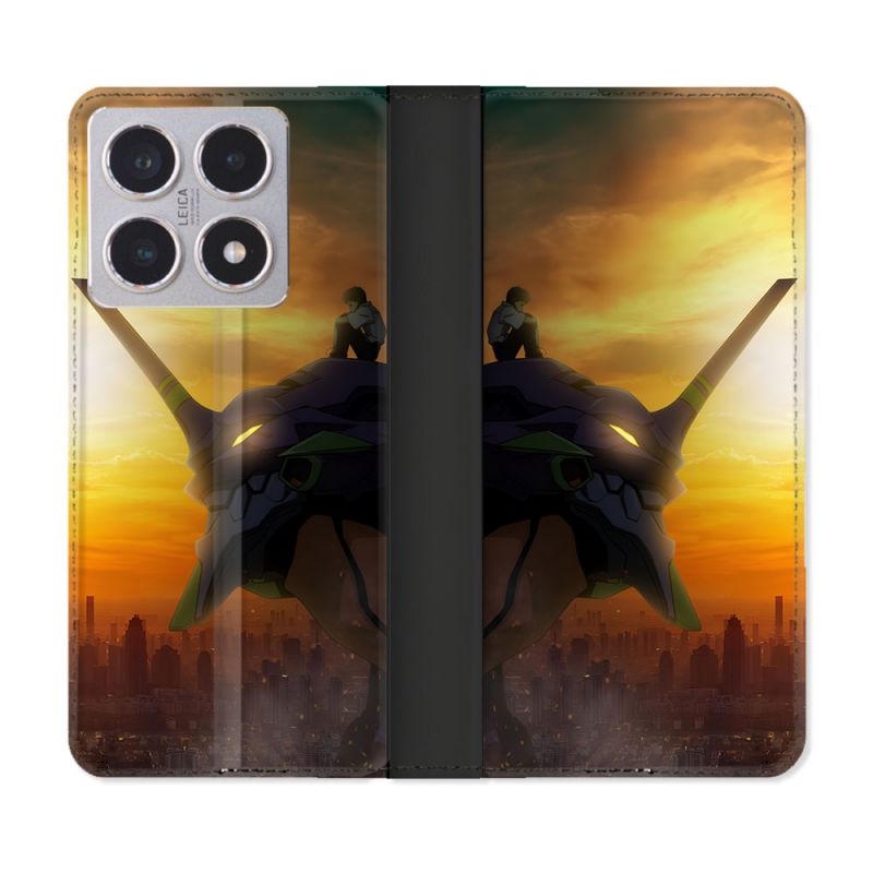 Housse cuir portefeuille Pour Xiaomi 15T Manga Evangelion