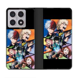 Housse cuir portefeuille Pour Xiaomi 15T Manga My Hero Academia Noir