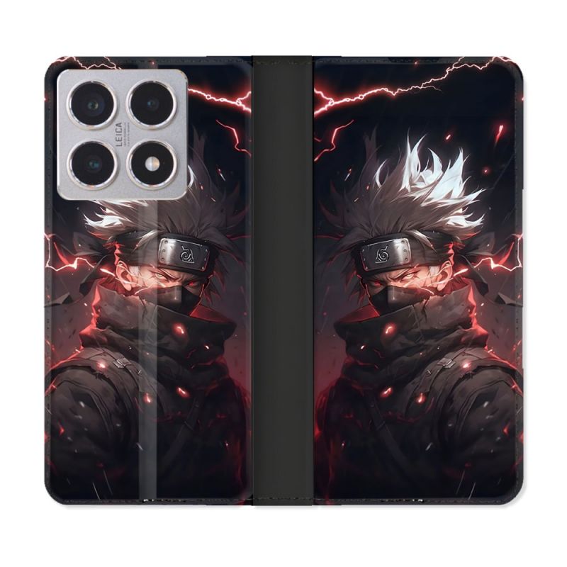 Housse cuir portefeuille Pour Xiaomi 15T Manga Naruto Kakashi Dark