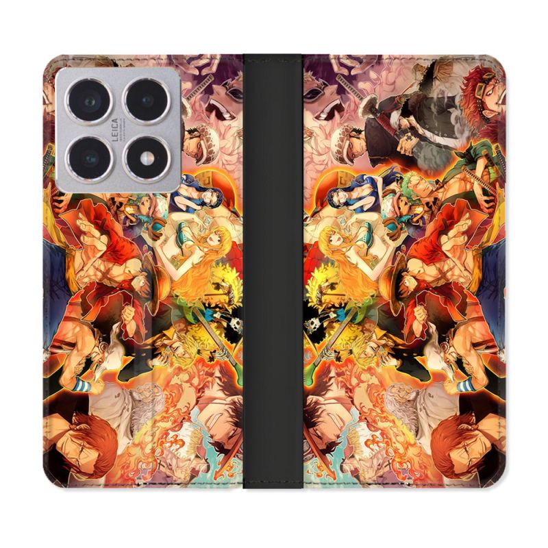 Housse cuir portefeuille Pour Xiaomi 15T Manga One Piece Nakama
