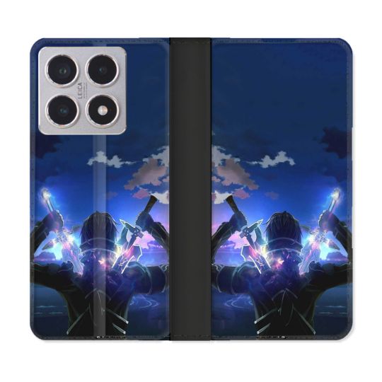 Housse cuir portefeuille Pour Xiaomi 15T Manga SAO sword Art Online Epee