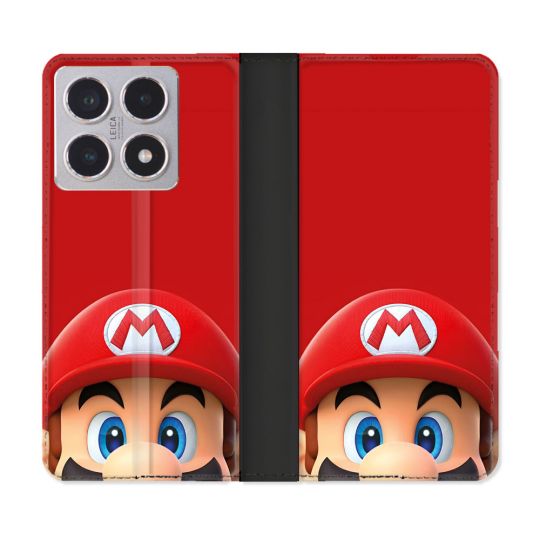 Housse cuir portefeuille Pour Xiaomi 15T Mario Rouge