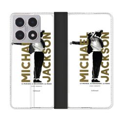 Housse cuir portefeuille Pour Xiaomi 15T Michael Jackson Blanc