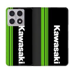 Housse cuir portefeuille Pour Xiaomi 15T Moto Kawasaki