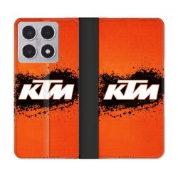 Housse cuir portefeuille Pour Xiaomi 15T Moto KTM