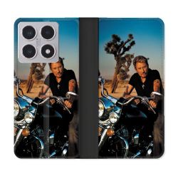 Housse cuir portefeuille Pour Xiaomi 15T Musique Johnny Hallyday Moto