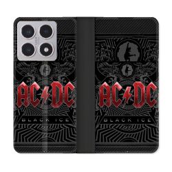 Housse cuir portefeuille Pour Xiaomi 15T Musique Rock ACDC Rouge