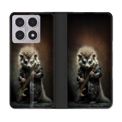 Housse cuir portefeuille Pour Xiaomi 15T Musique Rock Herisson