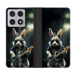 Housse cuir portefeuille Pour Xiaomi 15T Musique Rock Lapin
