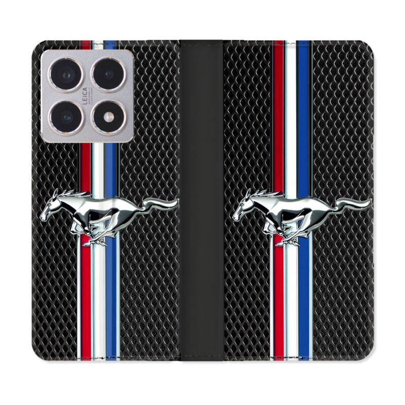 Housse cuir portefeuille Pour Xiaomi 15T Mustang