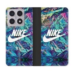 Housse cuir portefeuille Pour Xiaomi 15T Nike Turquoise