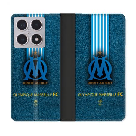 Housse cuir portefeuille Pour Xiaomi 15T Olympique Marseille OM Bande