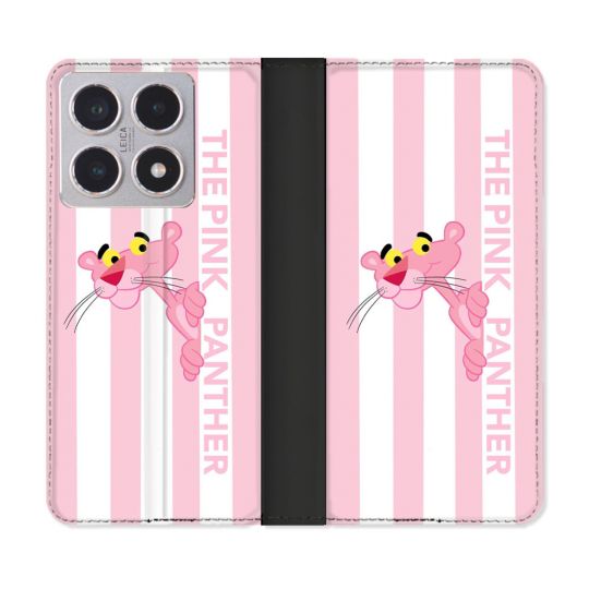 Housse cuir portefeuille Pour Xiaomi 15T Panthere Rose