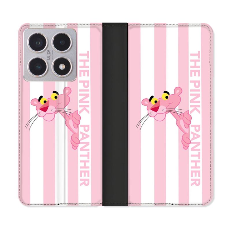Housse cuir portefeuille Pour Xiaomi 15T Panthere Rose