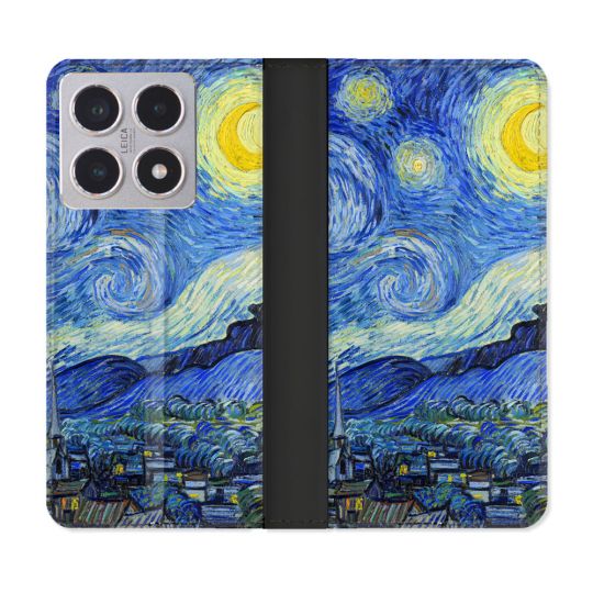Housse cuir portefeuille Pour Xiaomi 15T Peinture La nuit étoilée