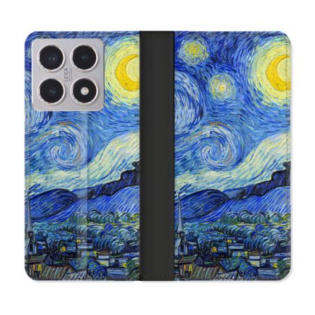 Housse cuir portefeuille Pour Xiaomi 15T Peinture La nuit étoilée