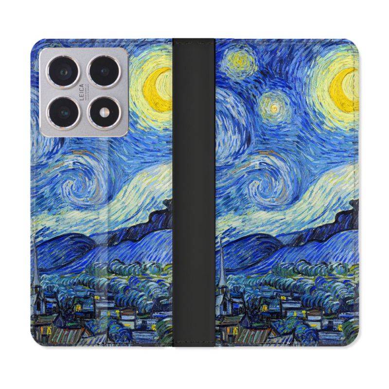 Housse cuir portefeuille Pour Xiaomi 15T Peinture La nuit étoilée