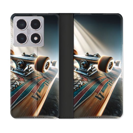 Housse cuir portefeuille Pour Xiaomi 15T Planche Skate