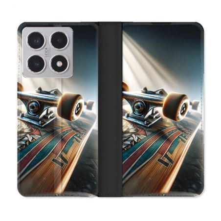 Housse cuir portefeuille Pour Xiaomi 15T Planche Skate