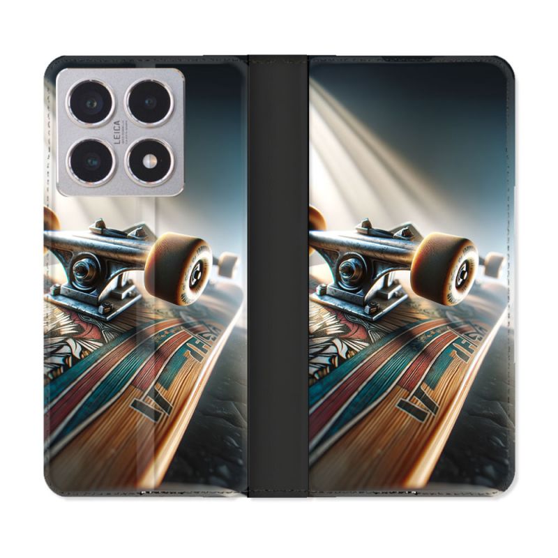 Housse cuir portefeuille Pour Xiaomi 15T Planche Skate