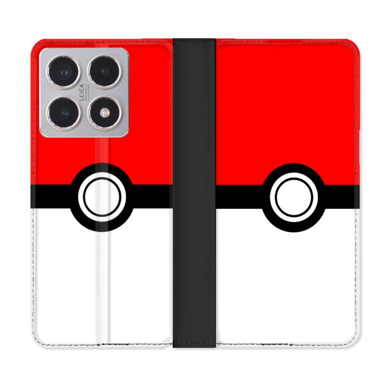 Housse cuir portefeuille Pour Xiaomi 15T Pokemon Pokeball