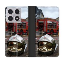 Housse cuir portefeuille Pour Xiaomi 15T Pompier Casque Camion