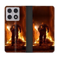 Housse cuir portefeuille Pour Xiaomi 15T Pompier Escalier